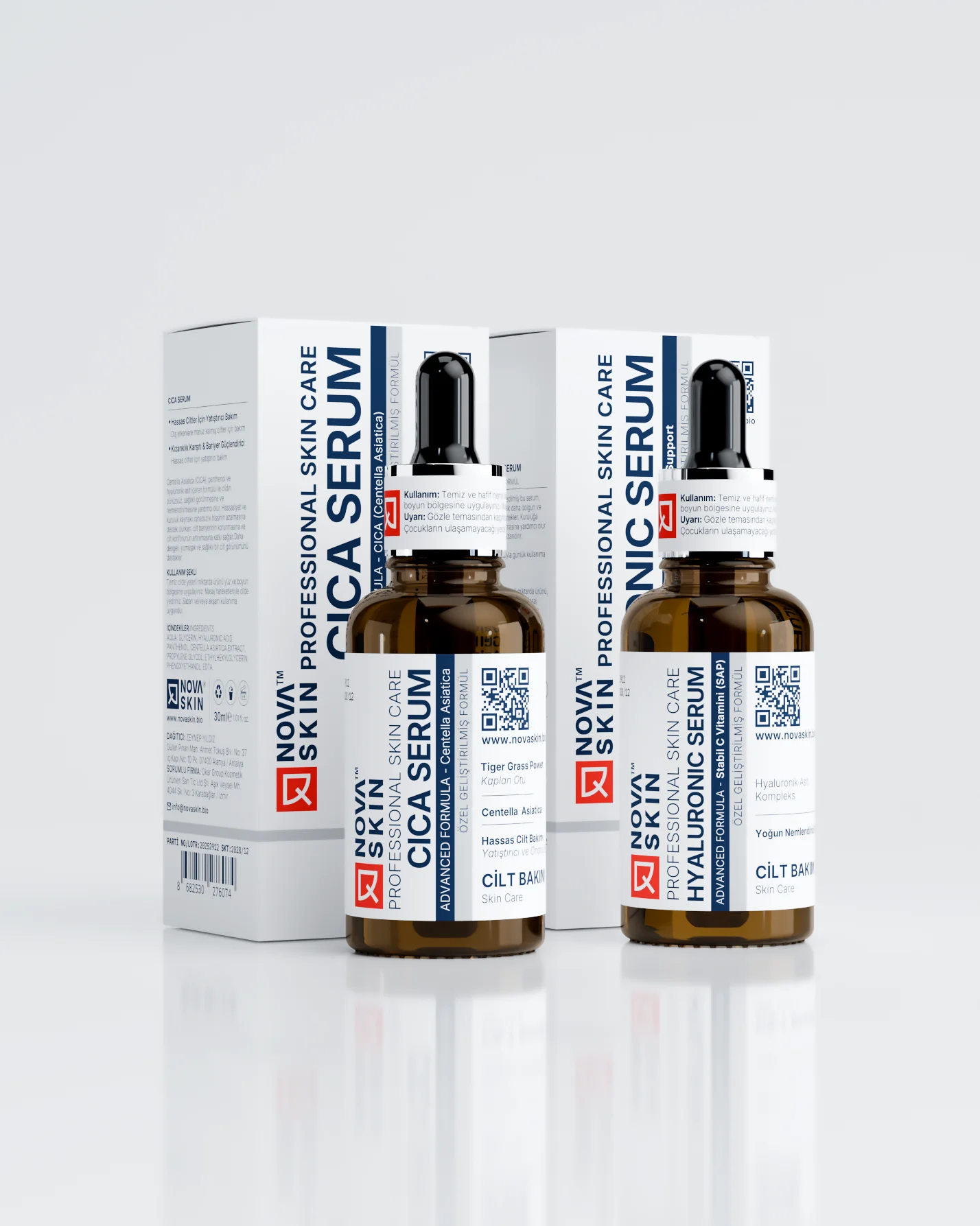Novaskin Cica & Hyaluronic Nem Destek Seti 2’li Serum Seti